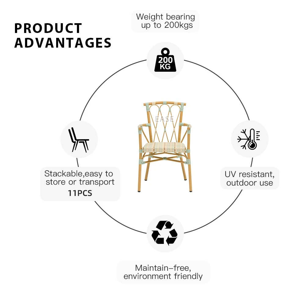 Rattan Restaurant Outdoor Dining Chairs high quality